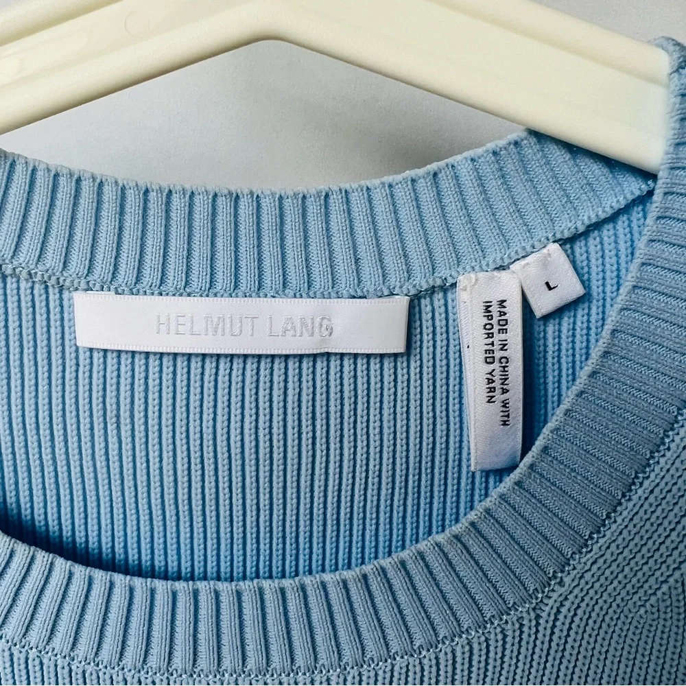 Helmut Lang ribbed knit base sweater in baby blue - Picture 5 of 7